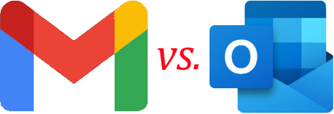 Gmail vs. Outlook, using their logos {{brizy_dc_image_alt imageSrc=